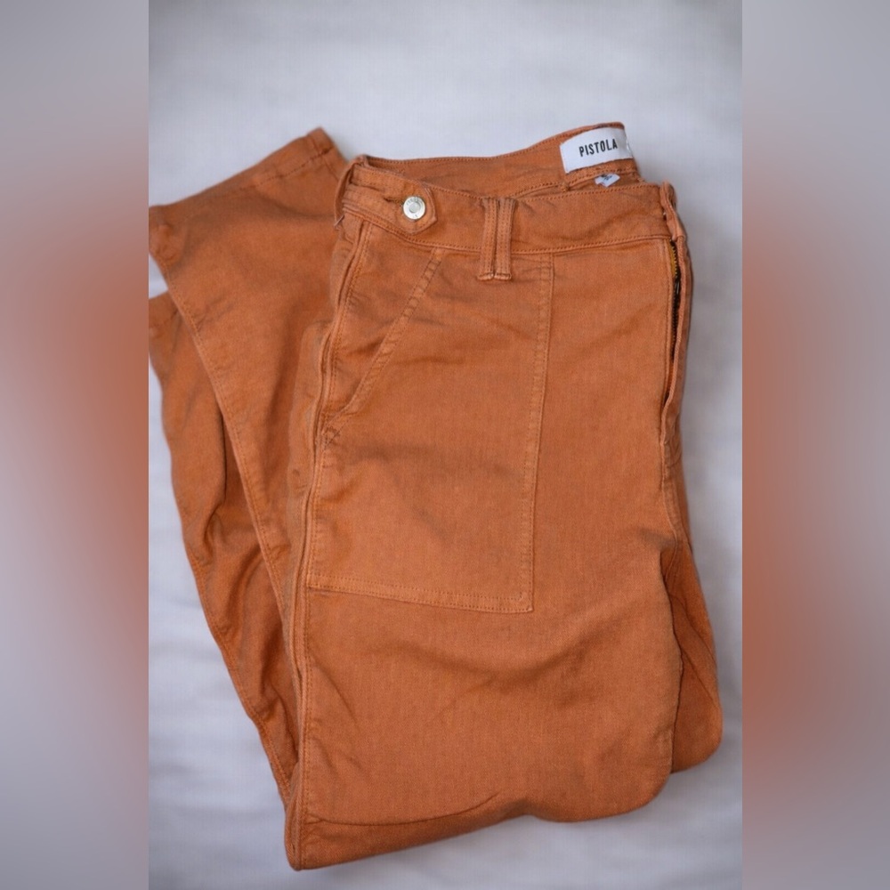 Pistola Utility Pants Size 29 Burnt Orange/Clay color — High Rise Cropped